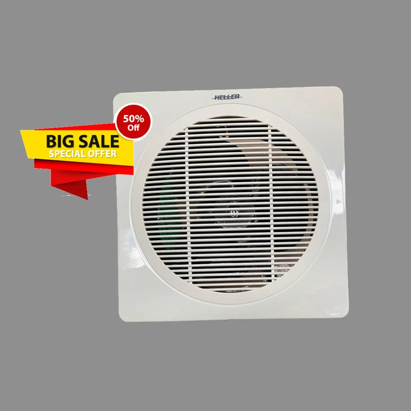 Heller Silver 250mm Square Ball Bearing Exhaust Fan
