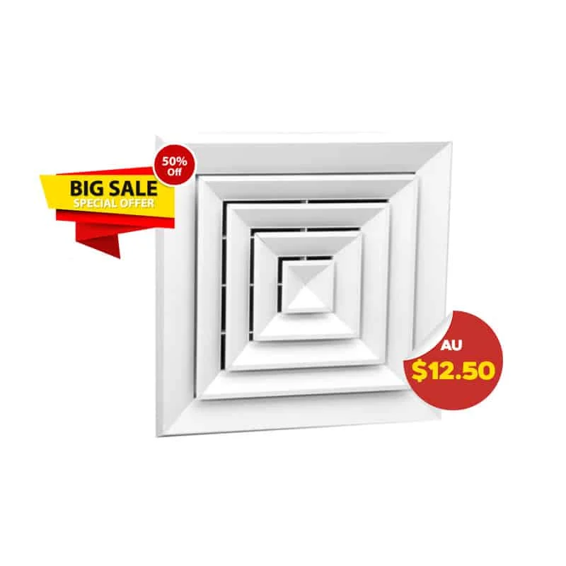 Fanaire 100mm Square Ceiling Diffuser